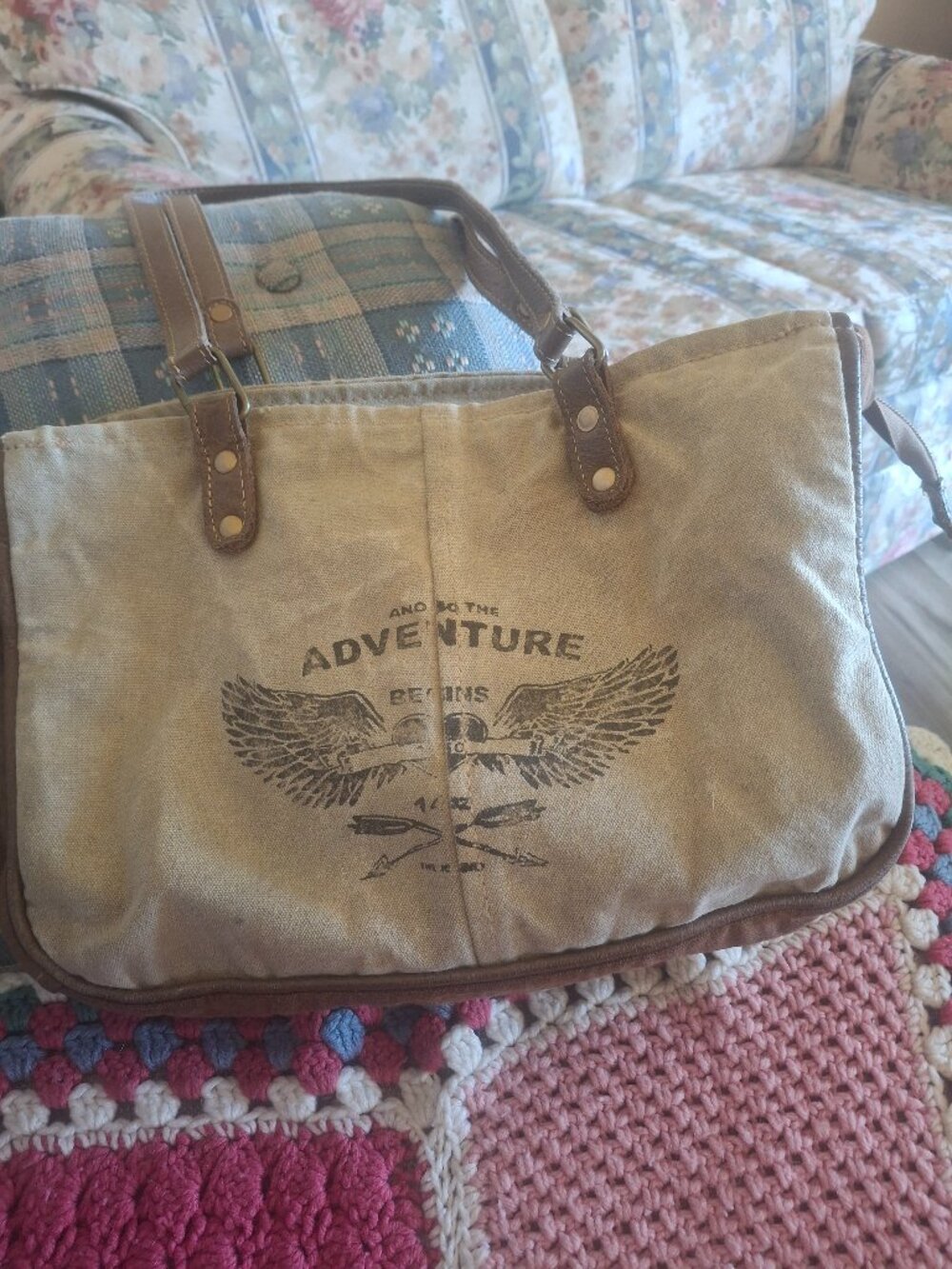 Distressed Canvas Bag